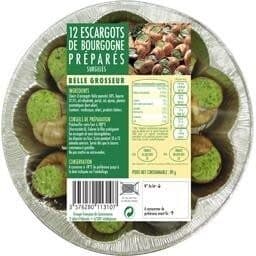 Belle Grosseur 12 escargots de Bourgogne recette a la bourguignonne packshot