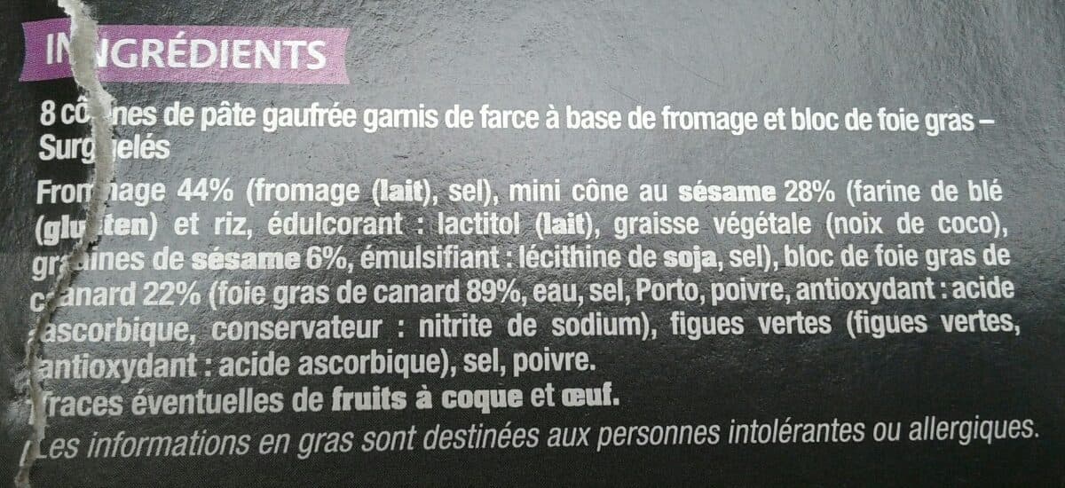 Open Food Facts Mini cônes bloc de foie gras packshot