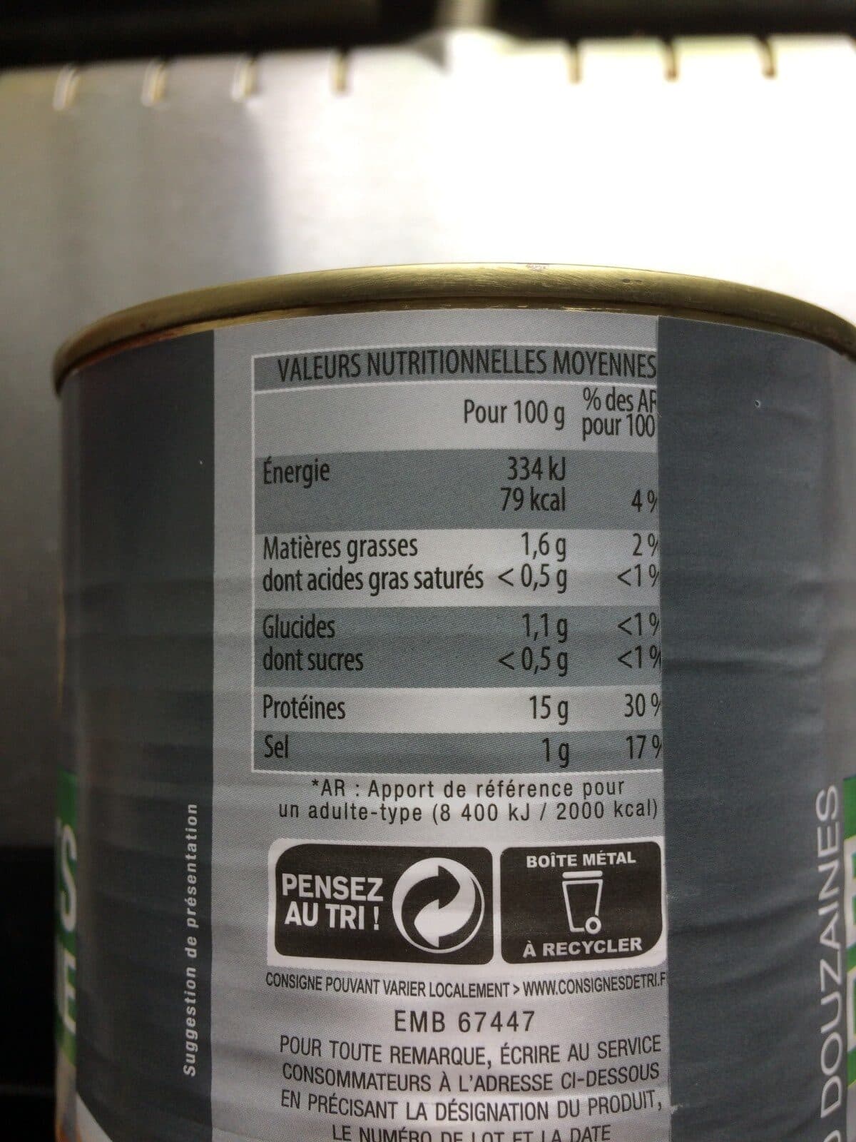 Francaise de gastronomie Escargots De l'EU Belle Grosseur Douzaine x10 - 465g packshot