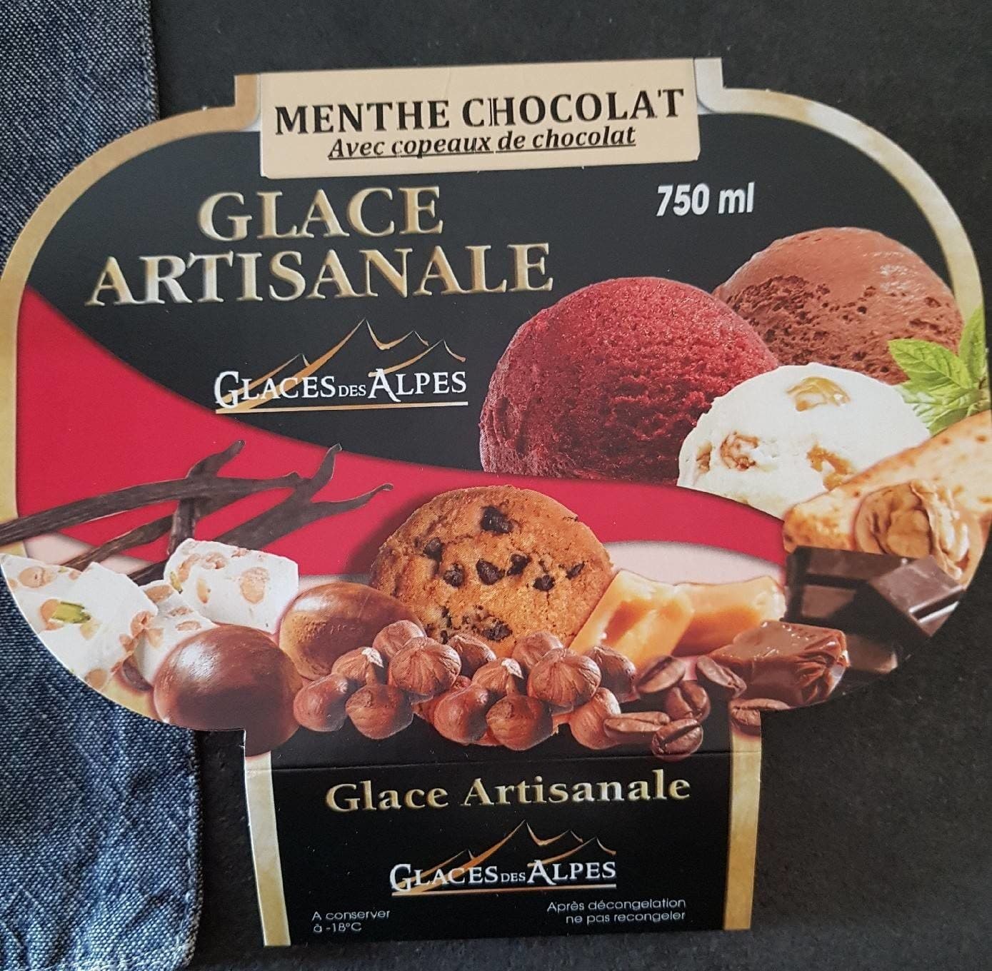 Glaces Des Alpes Glace menthe chocolat packshot