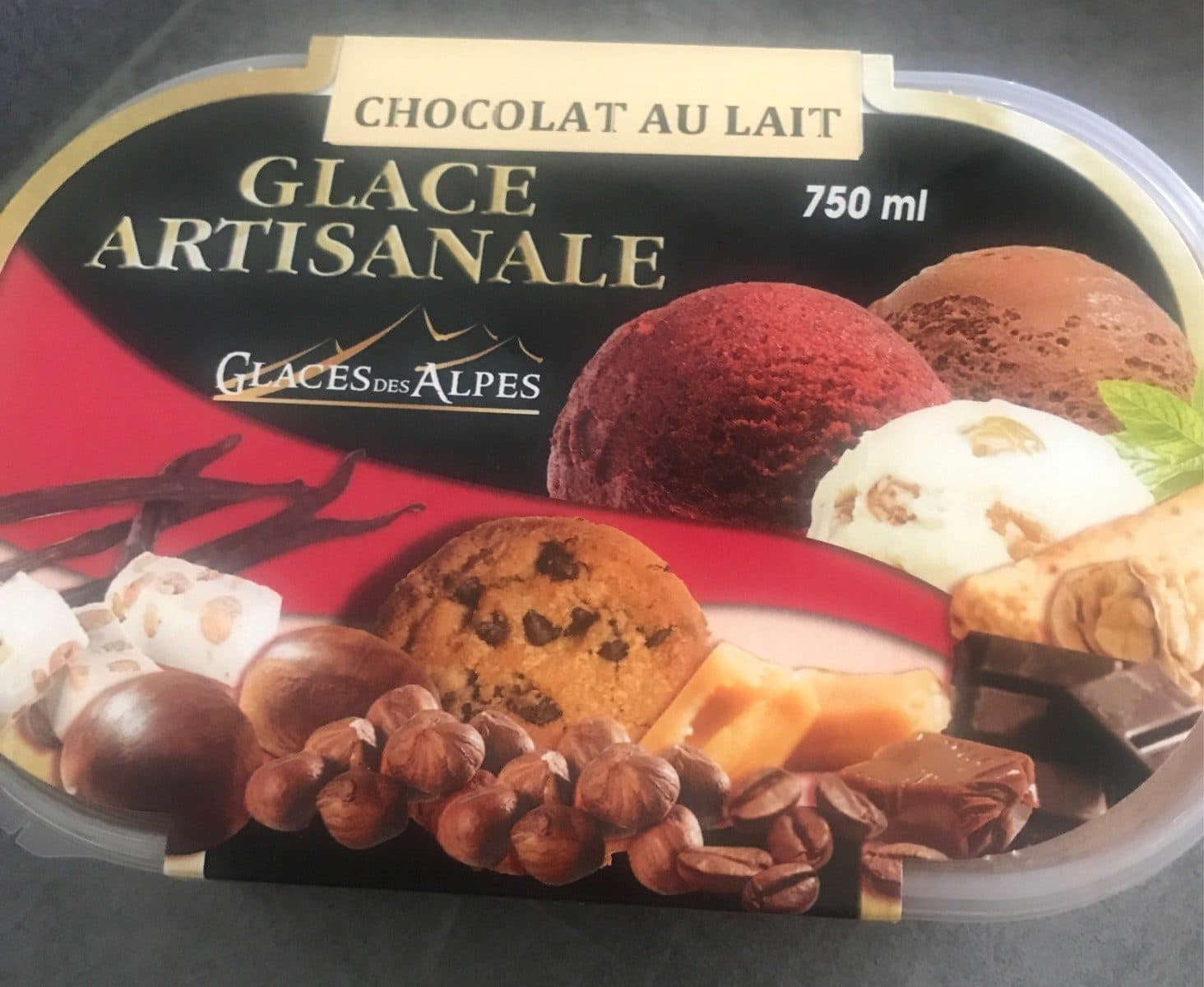 Glaces des Alpes Glace chocolat au lait packshot