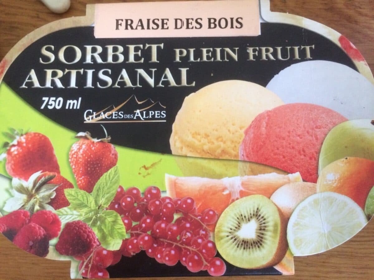 Glaces des Alpes Sorbet fraise des bois packshot