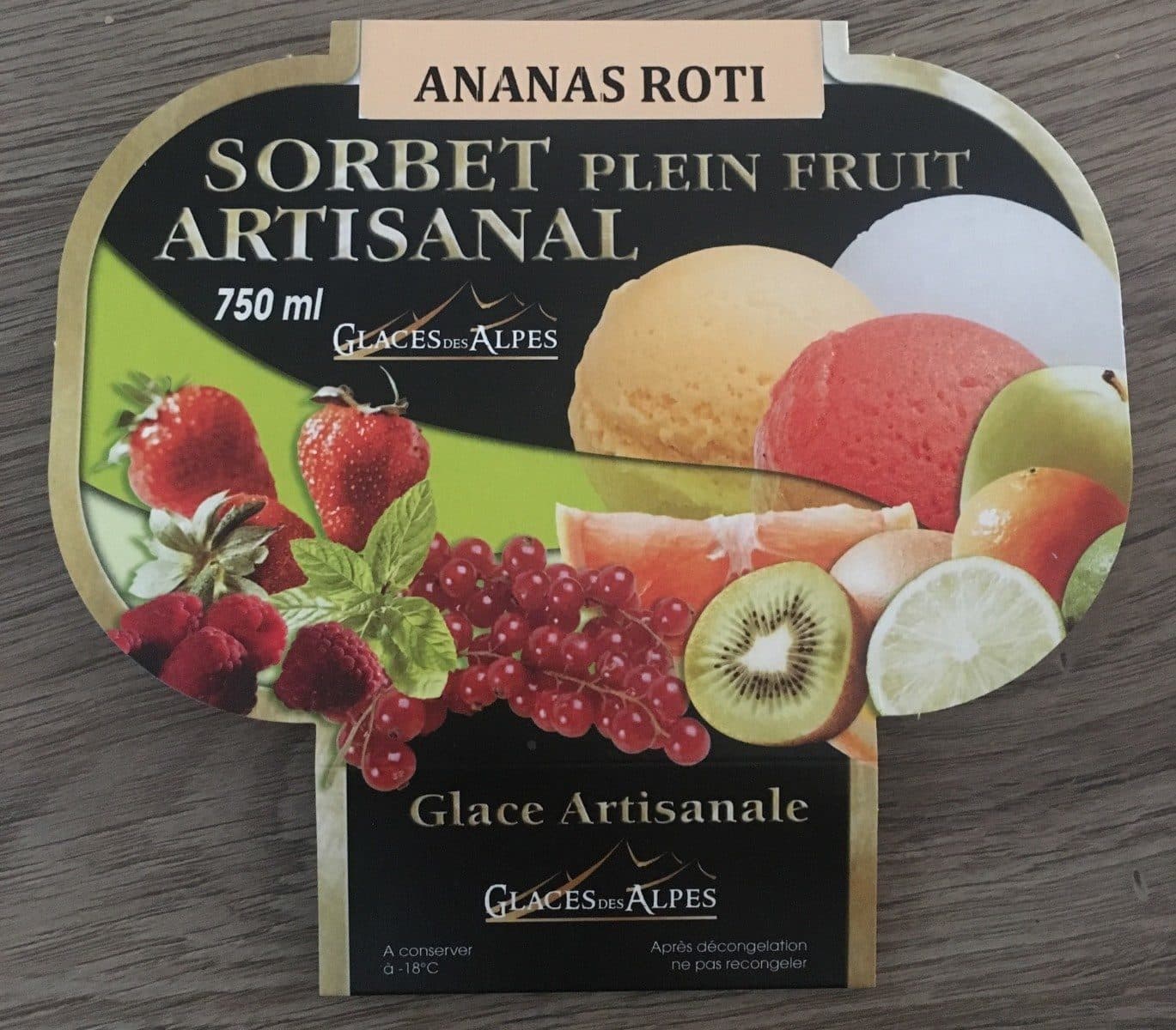Glaces des Alpes Ananas rôti packshot