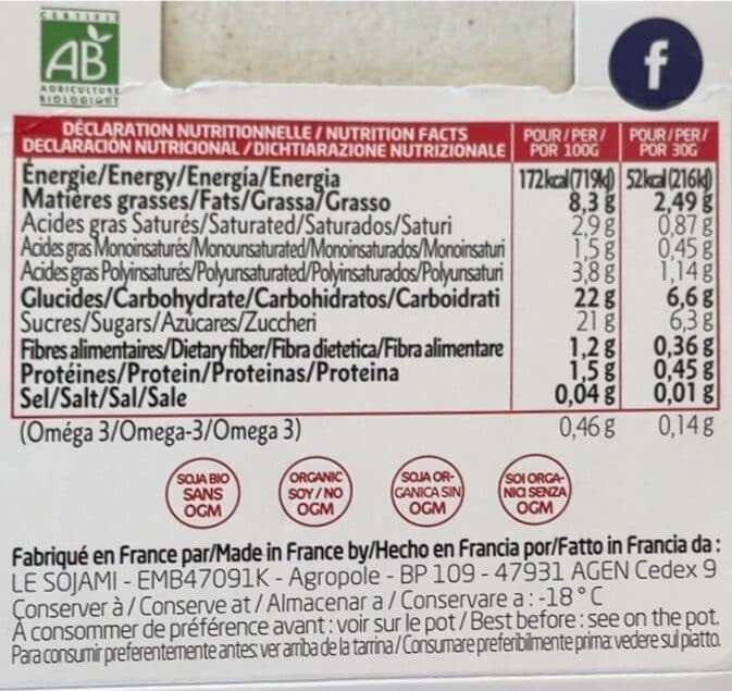 Sojami Glace au soja lactofermenté packshot