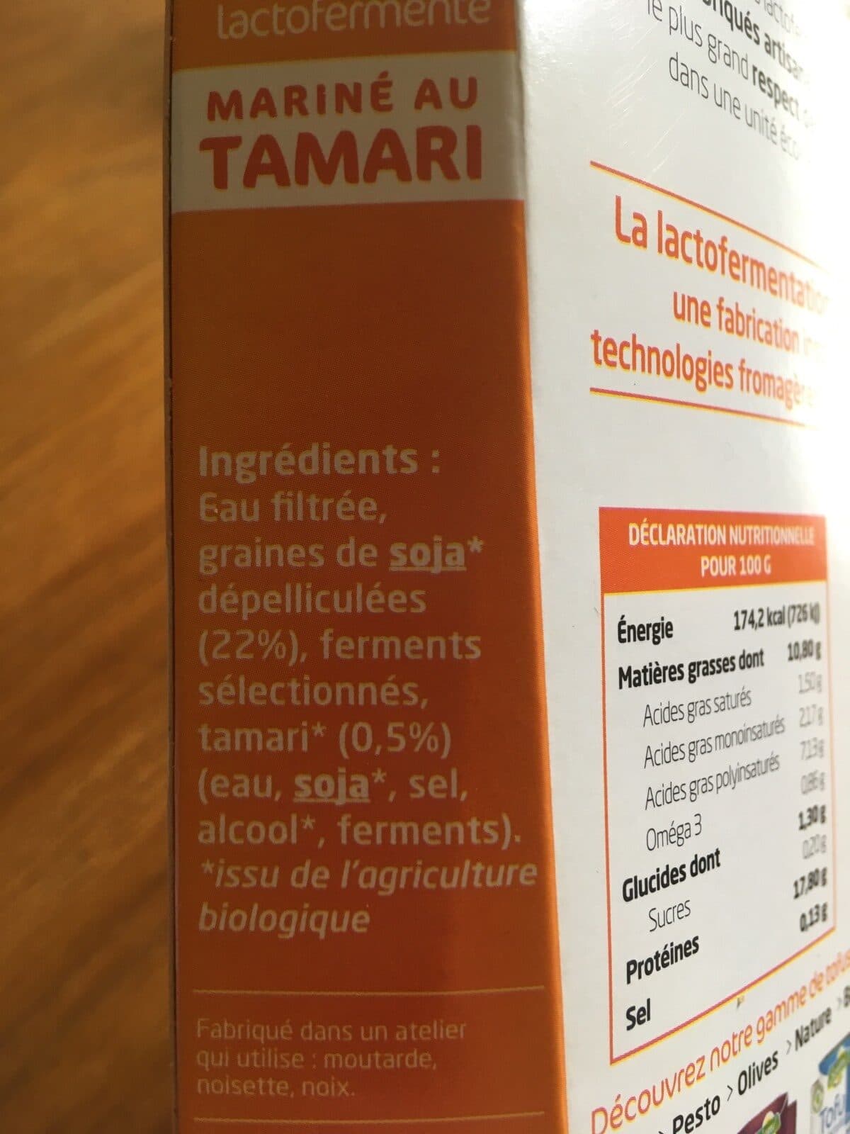 Sojami Tofu lactofermenté mariné au tamari packshot