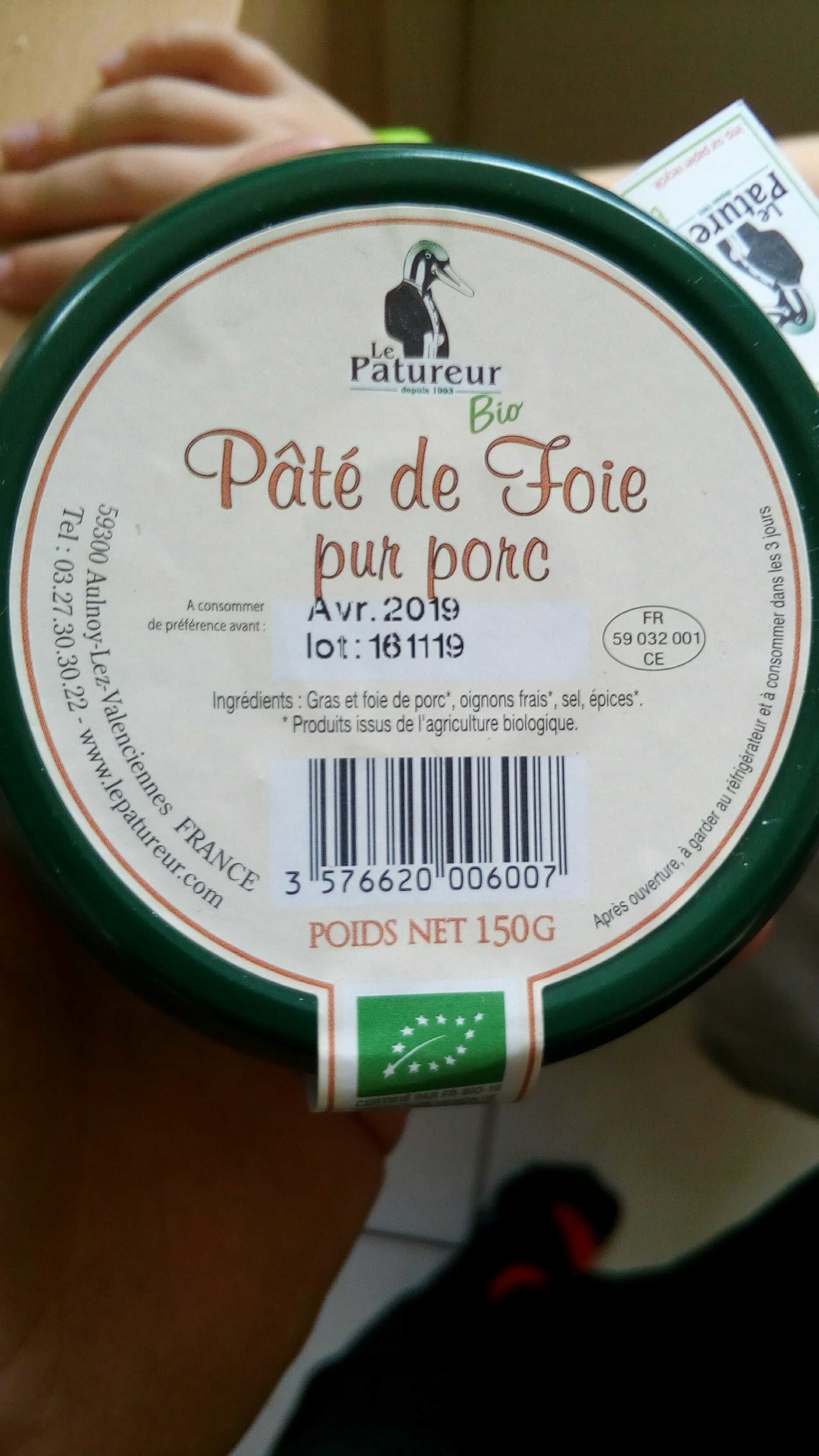 Le Pâtureur Pâté de Foie Bio Pur Porc packshot