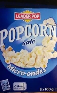 Leader Pop Popcorn 3 x 100 grammes packshot