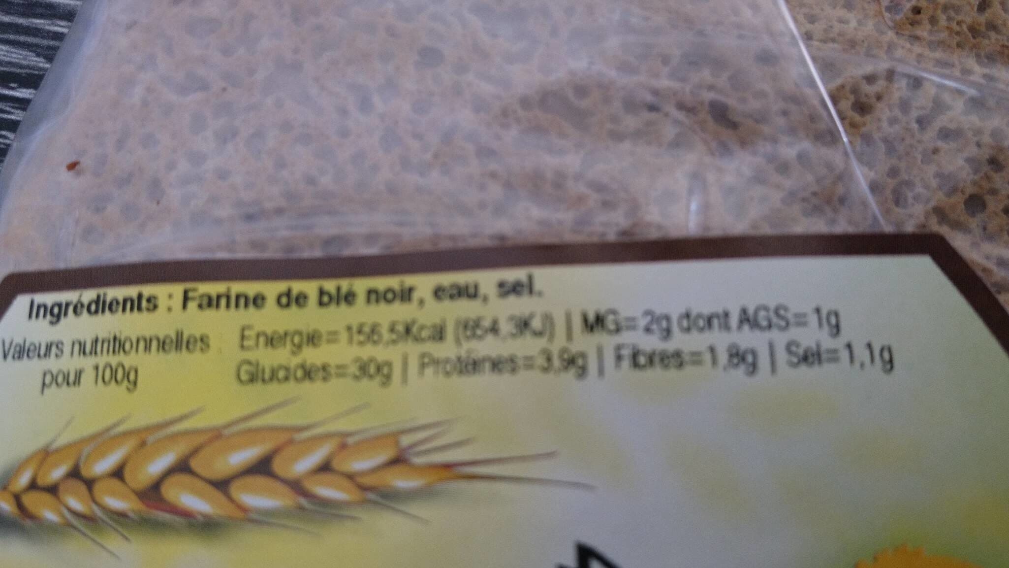 Open Food Facts Galette de blé noir packshot