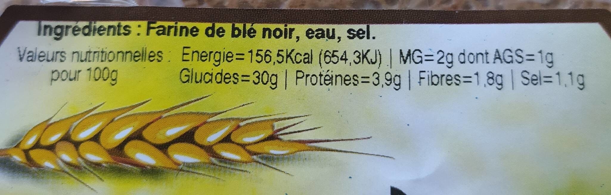 Open Food Facts 6 Galettes de ble noir CARO packshot
