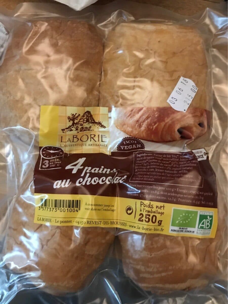 Open Food Facts 4 pains au chocolat - facon Vegan packshot