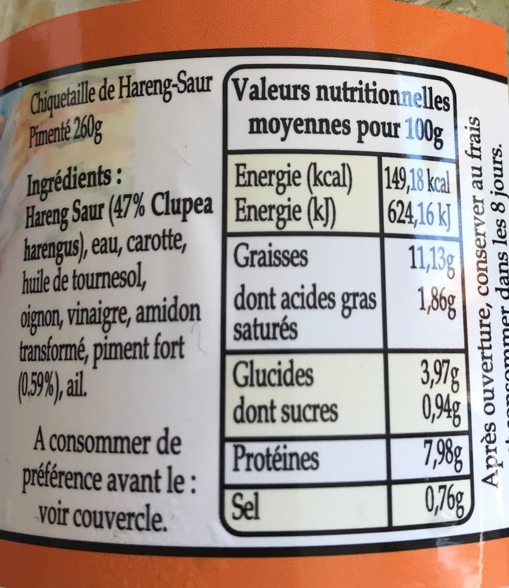 Open Food Facts Les chiquetailles Hareng-Saur pimenté packshot