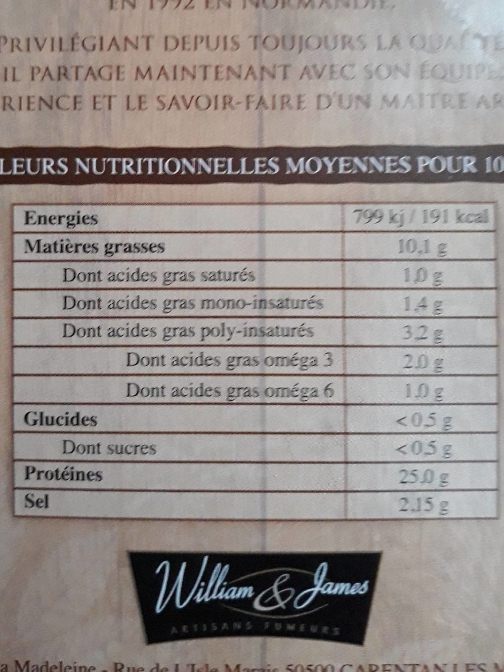 William & James Saumon fumé d'écosse packshot
