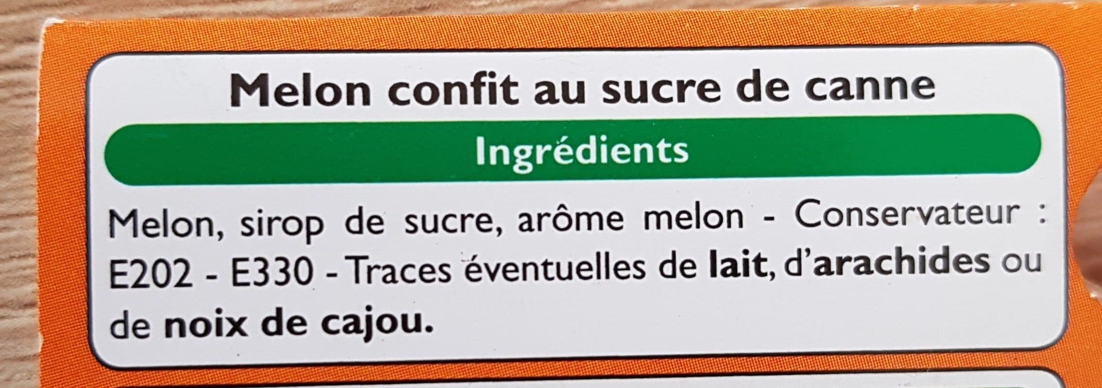 Leader Price Melon confit au sucre de canne packshot