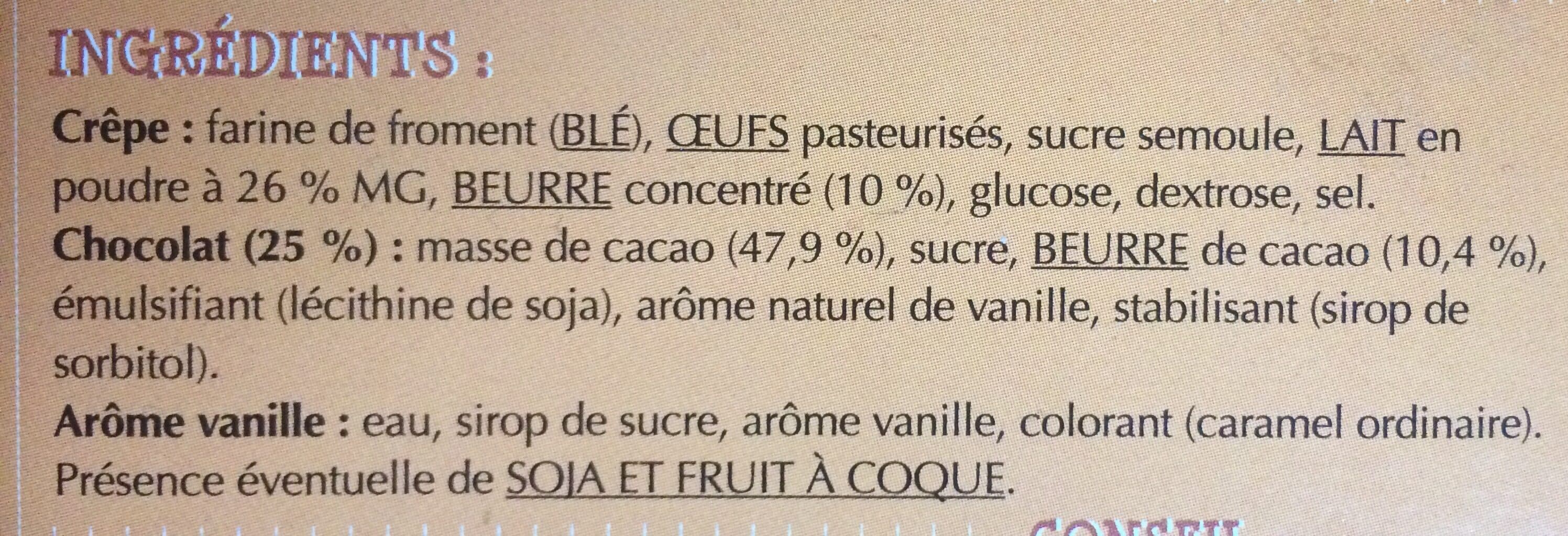 Maison Trillaud 4 Crepes fourrees au chocolat aromatisees a la vanille Trillaud packshot