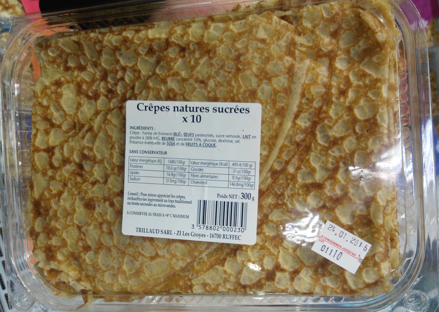 Sans marque Crêpes natures sucrées x10 packshot