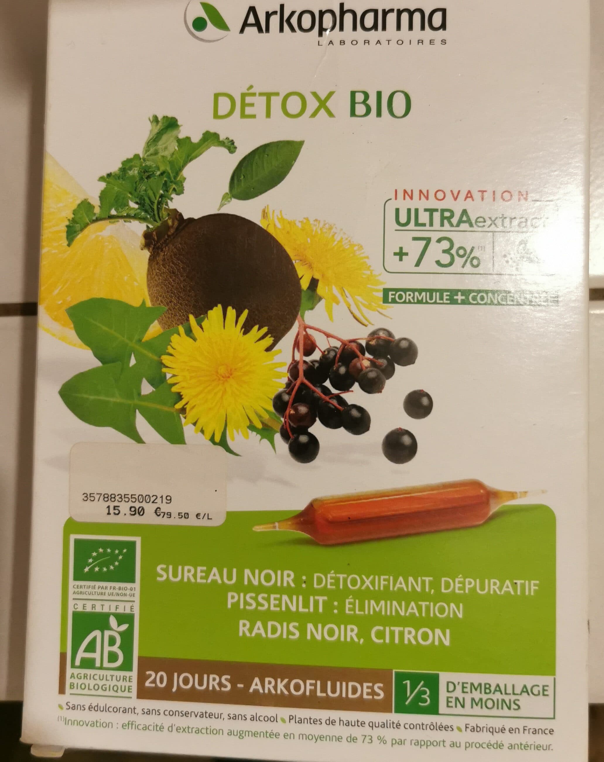 Arkopharma Arkofluides Détox Arkopharma 20 Ampoules packshot