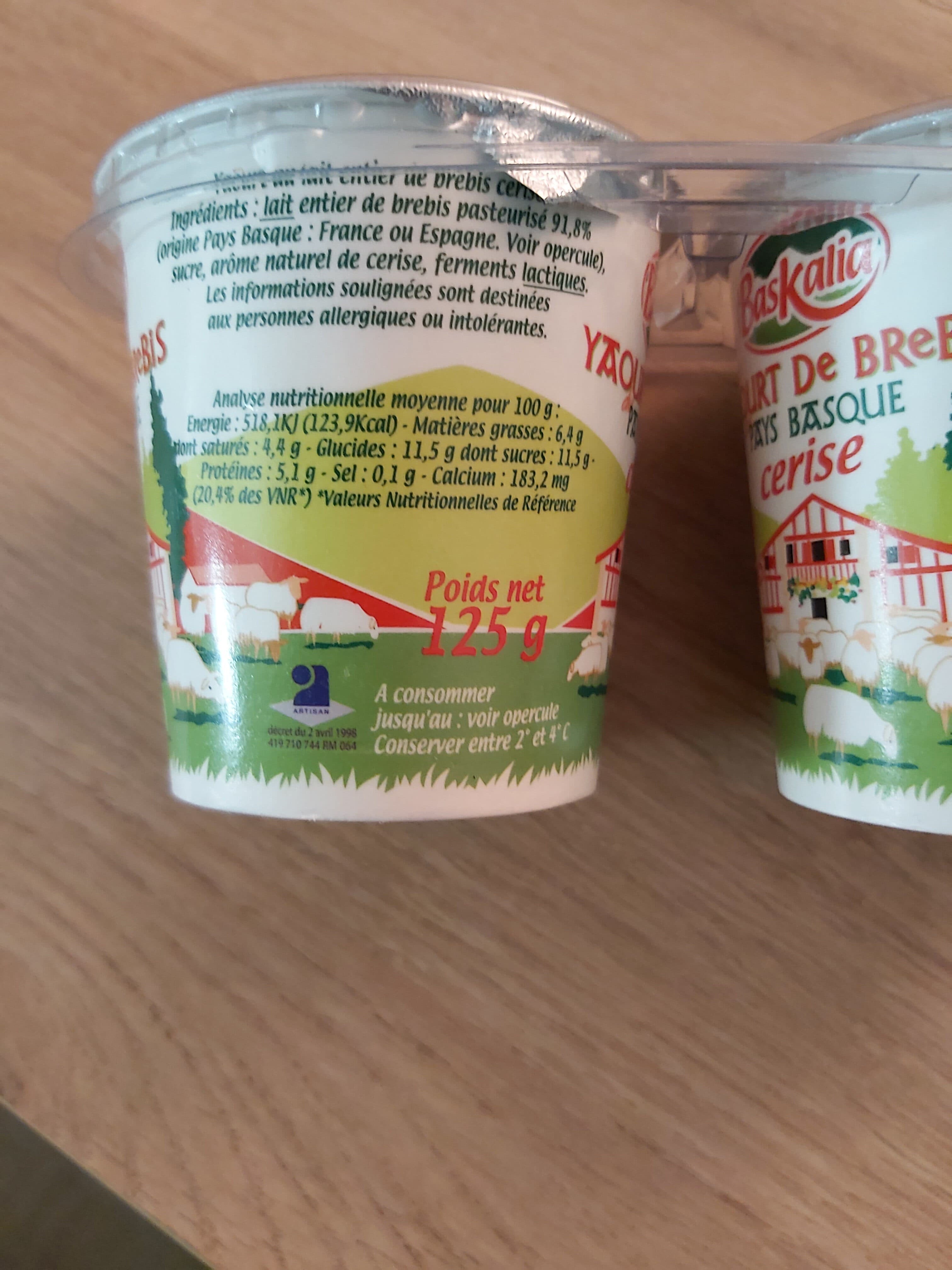 Baskalia Yaourt de Brebis Cerise packshot
