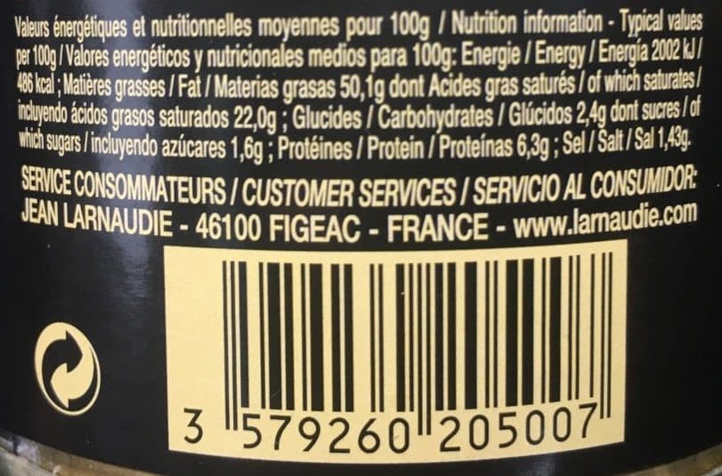 Larnaudie Bloc de foie gras de canard packshot