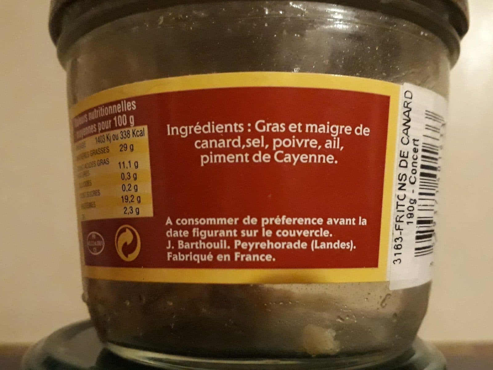 Open Food Facts Fritons De Canard En Verrine packshot