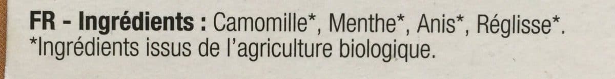 Infusion Bio Après le Repas Camomille Menthe Anis Réglisse packshot