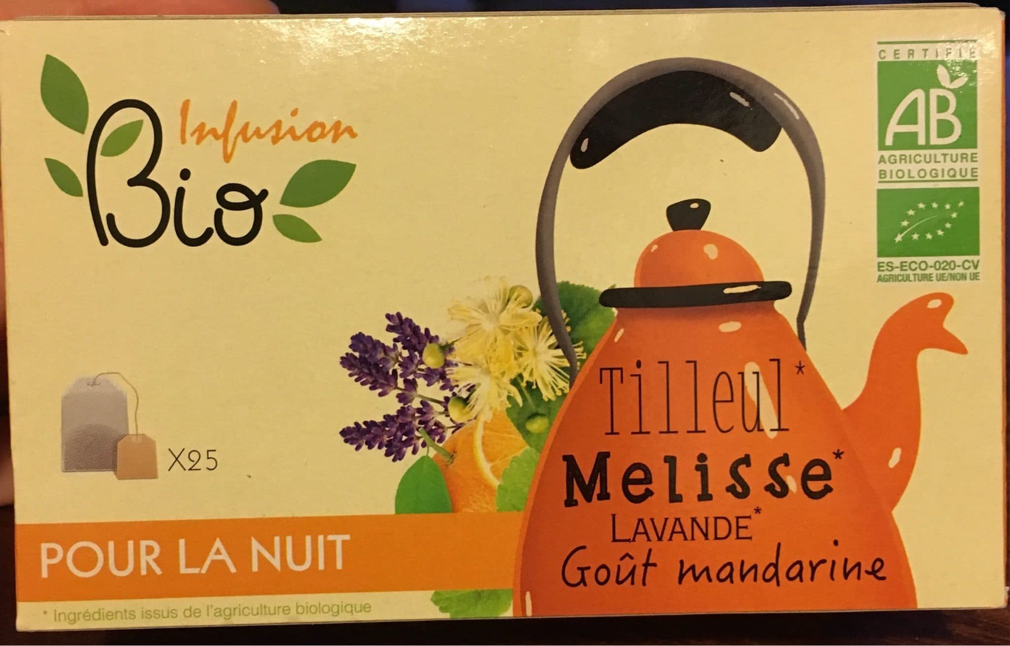 Saveur d'Autrefois Infusion Bio Tilleul Mélisse Lavande Goût Mandarine packshot
