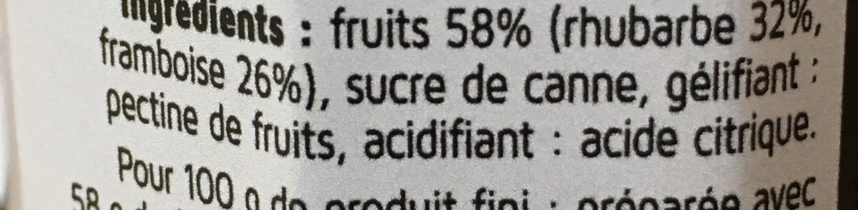 Les P’tites Tartines Confiture de Rhubarbe Framboises packshot