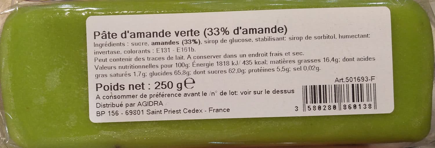 Agidra Pâte d'Amande Verte packshot