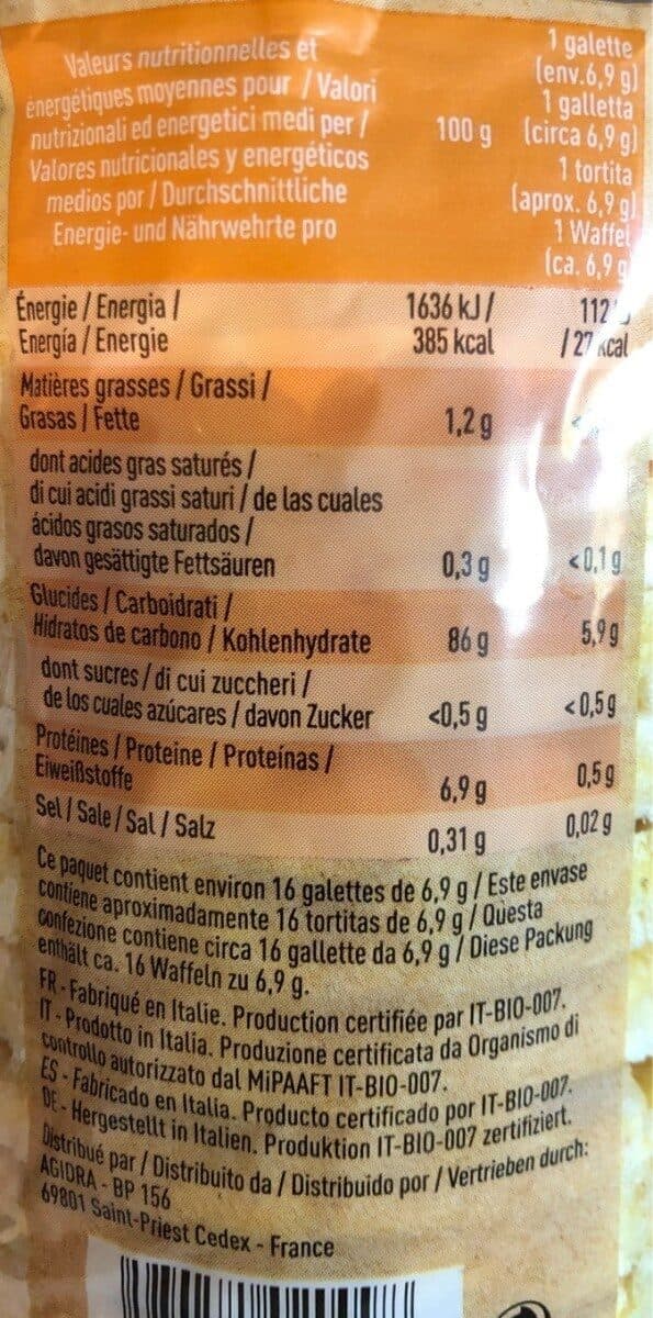 AGIDRA Galette de maïs packshot