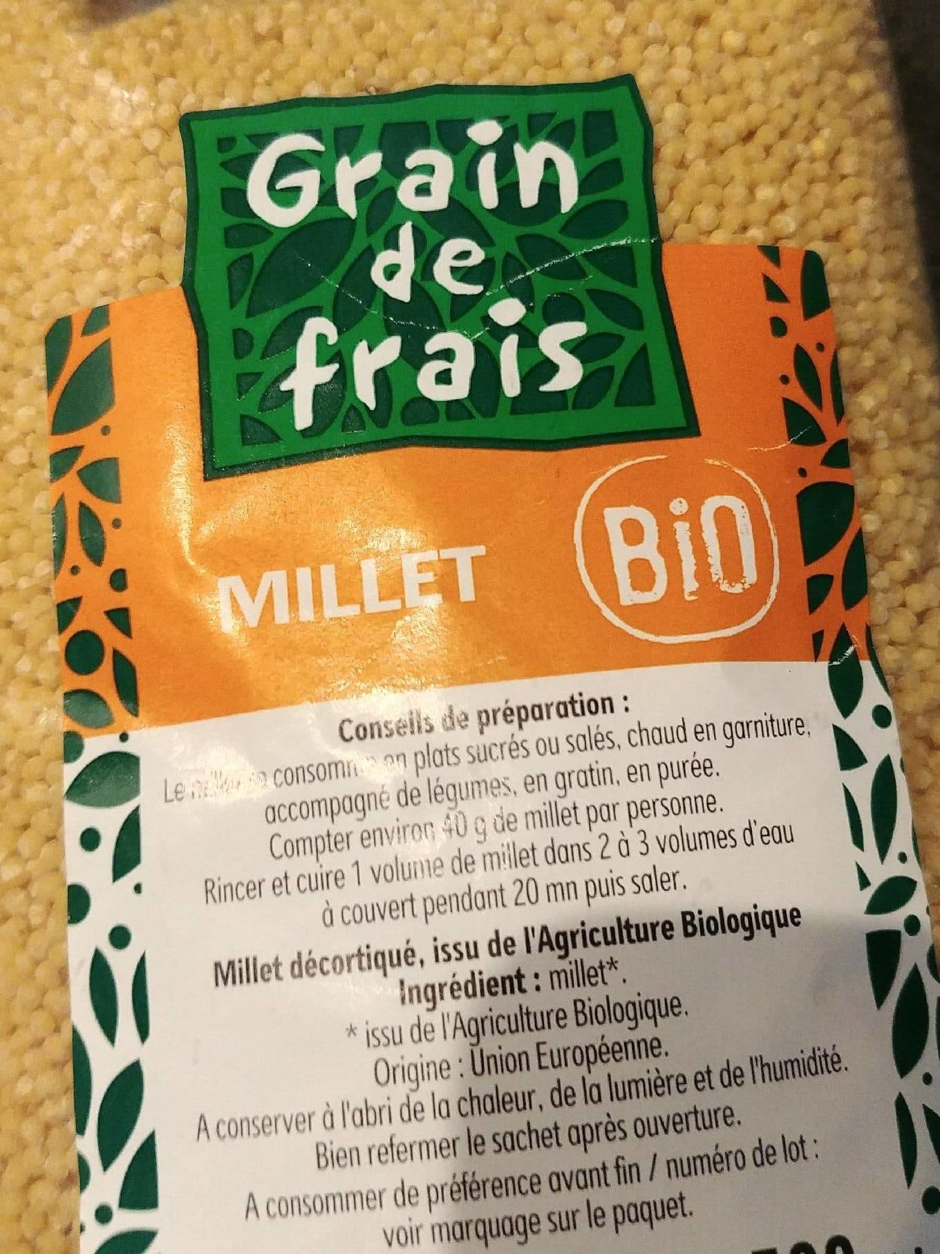 Grain de Frais Millet packshot