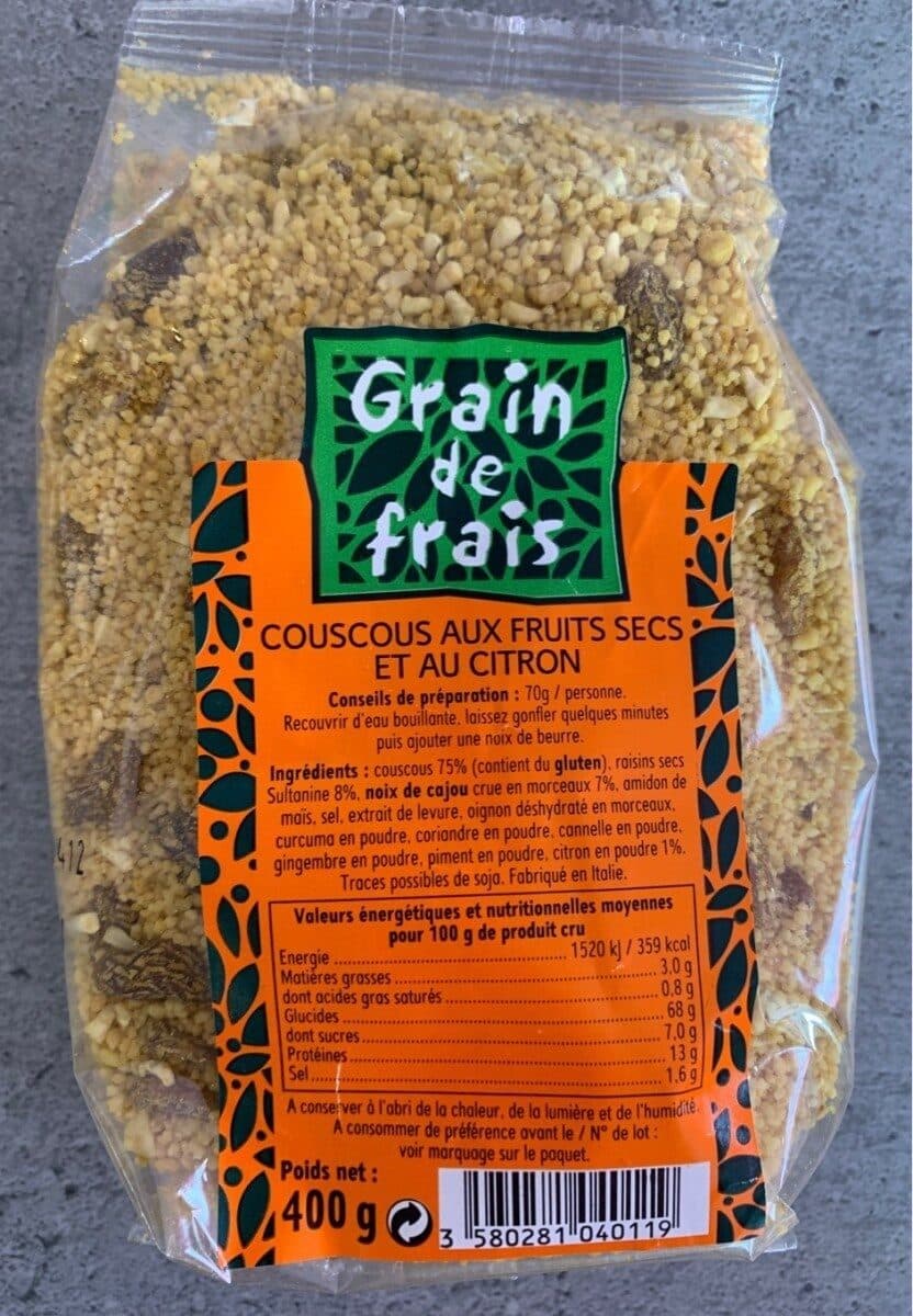 Grain Frais Couscous aux fruits secs et au citron packshot