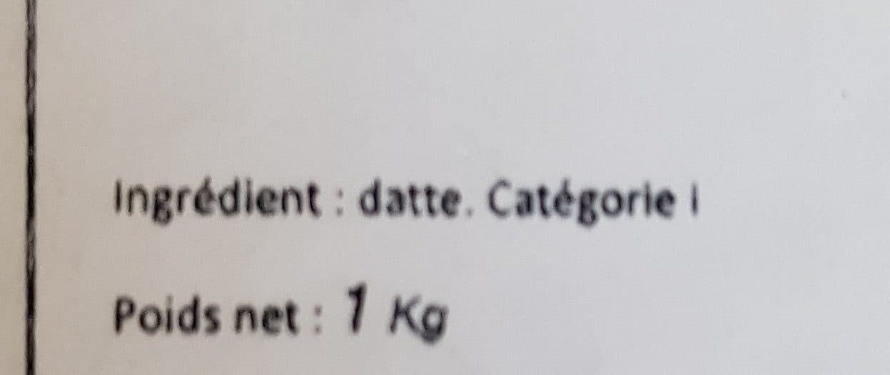 Open Food Facts Dattes Algérie Régime Deglet Nour Récolte 2017 packshot
