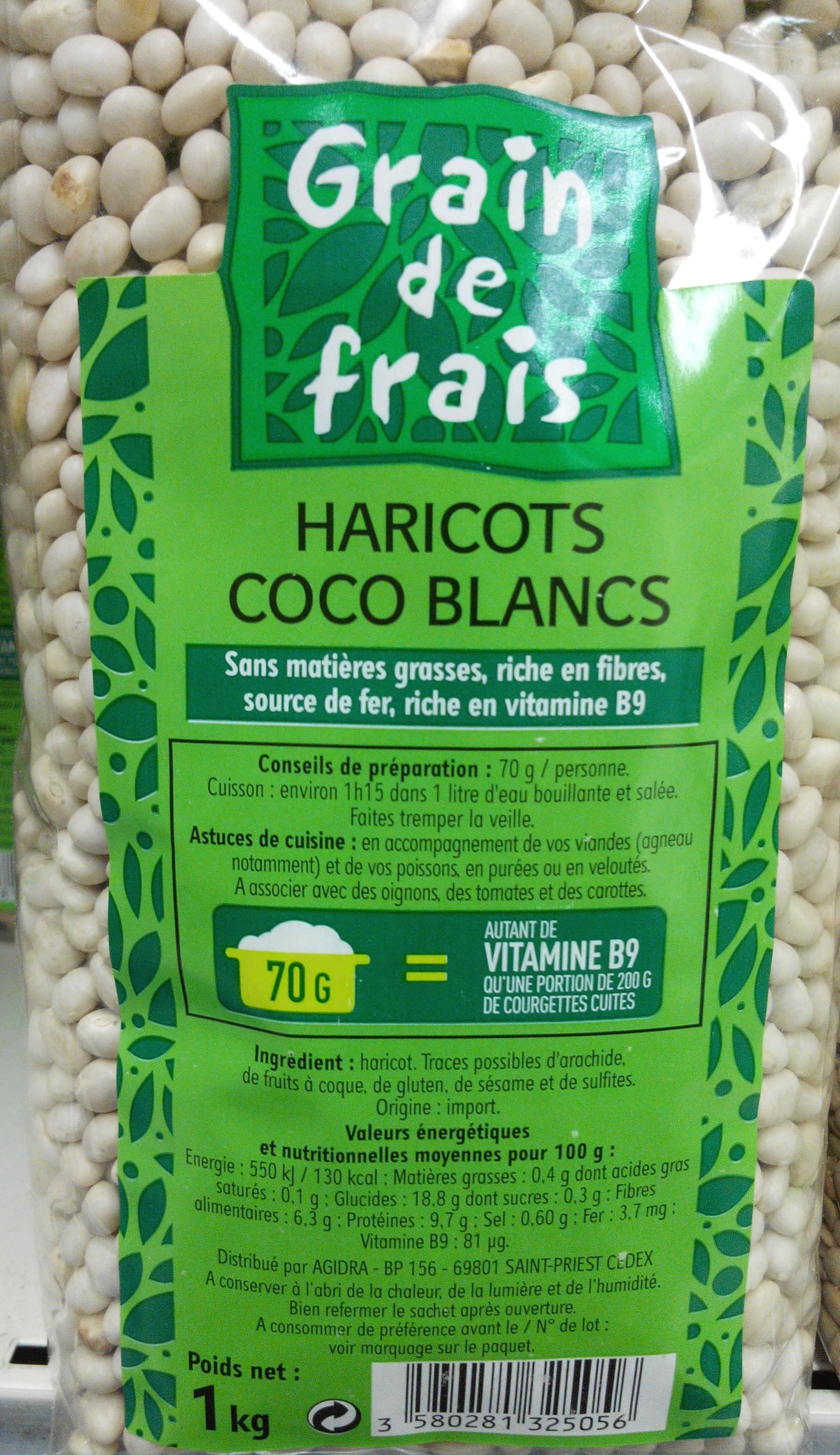 Grain de frais Haricots coco blancs packshot