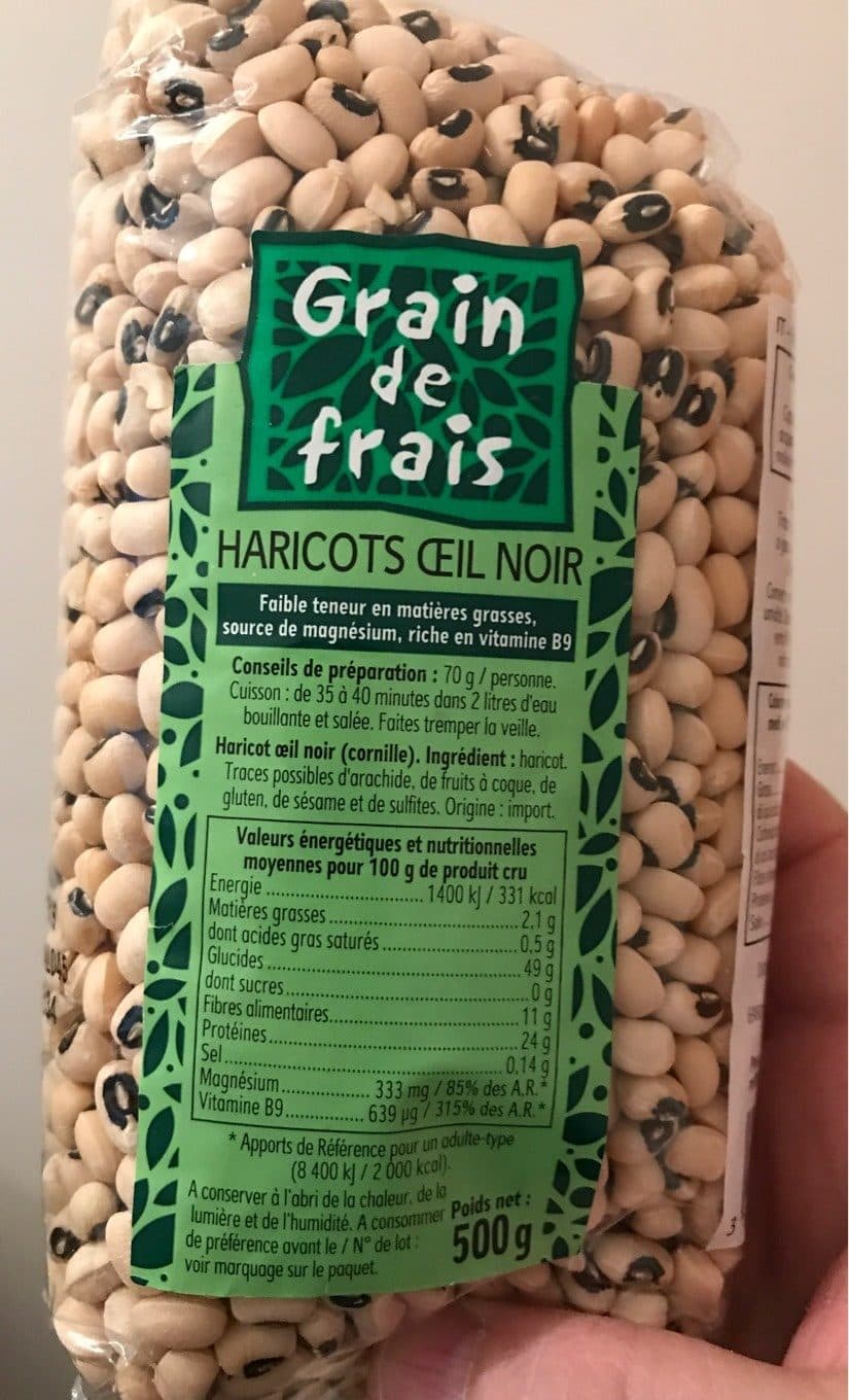 Grain de frais Haricots Œil Noir packshot