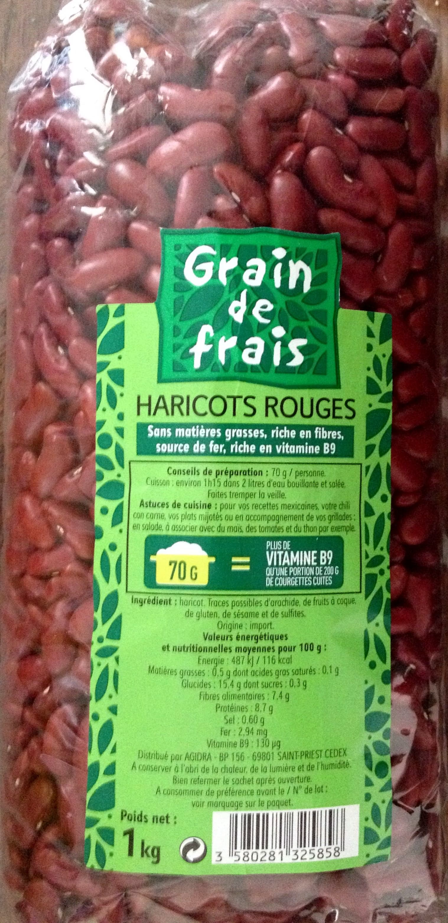 Grain de frais Haricots rouges packshot