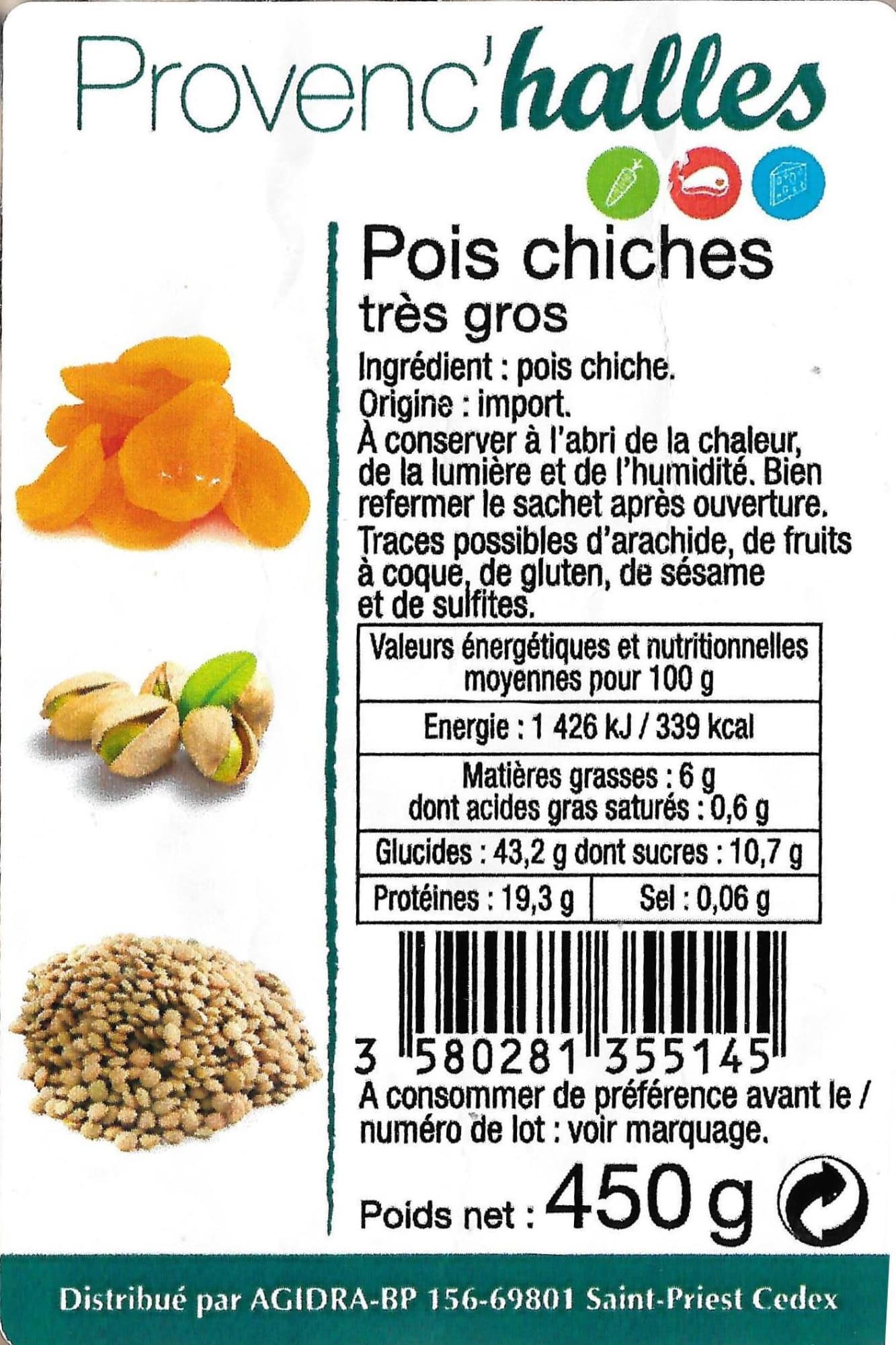 Provenc'halles Pois chiches packshot