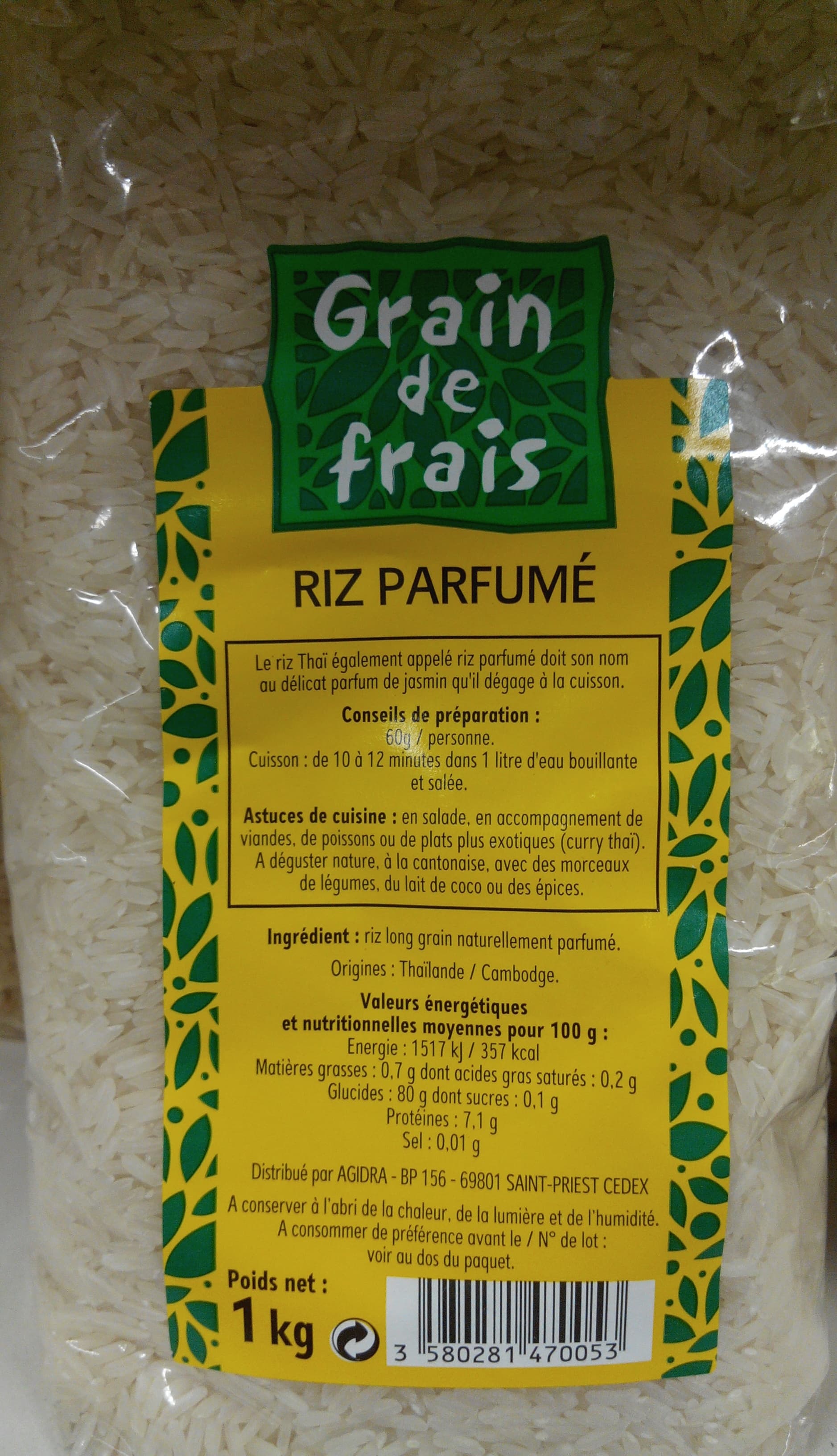 Grain de frais Riz parfumé packshot