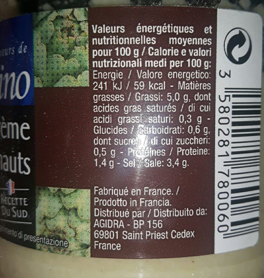 Les Saveurs De Savino Creme D'artichauts packshot