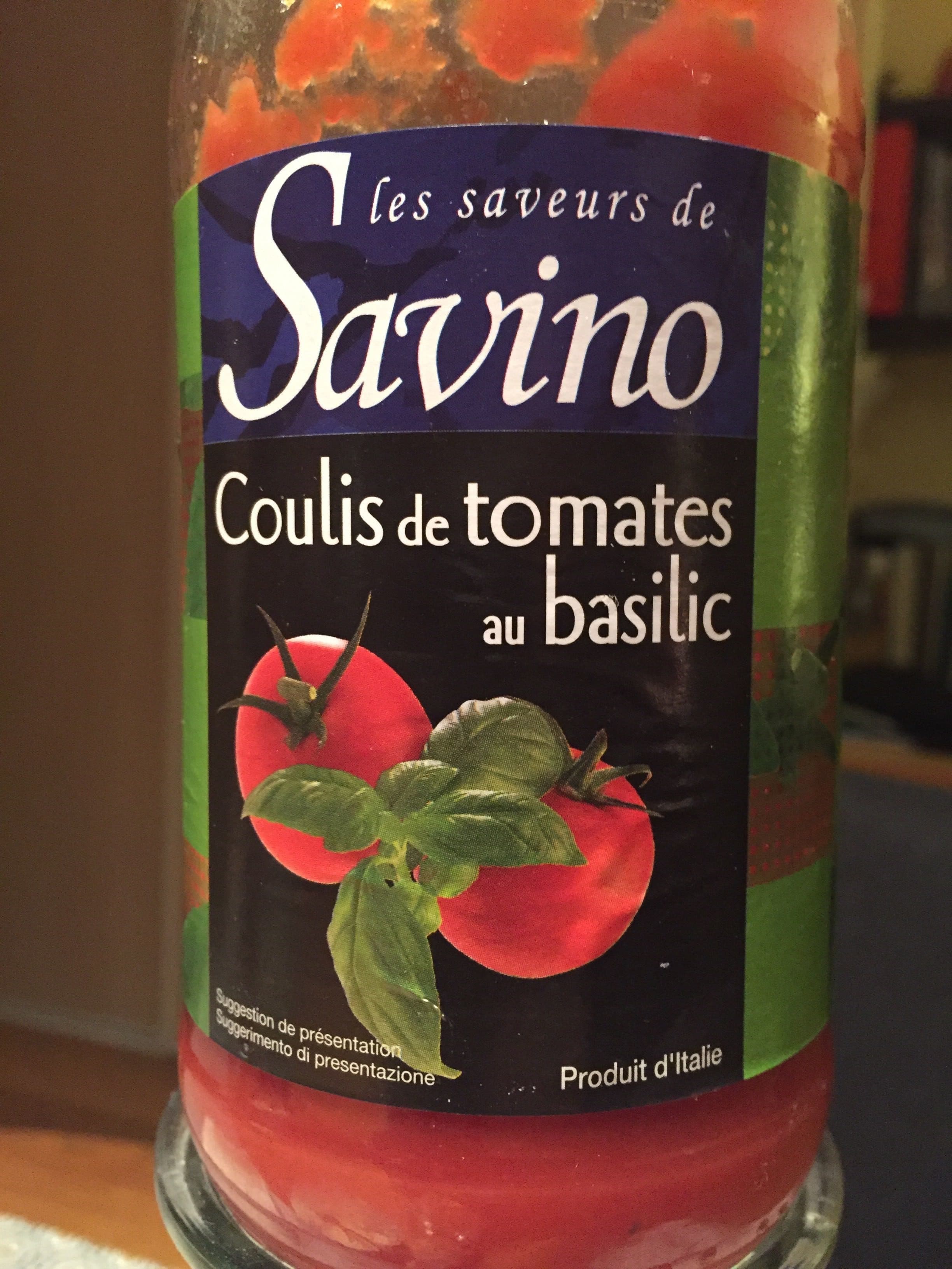 Les saveurs de Savino Coulis de tomates au basilic packshot
