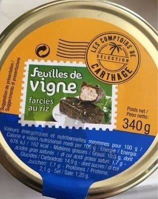 Les comptoirs de carthage Feuilles De Vigne Farcies packshot