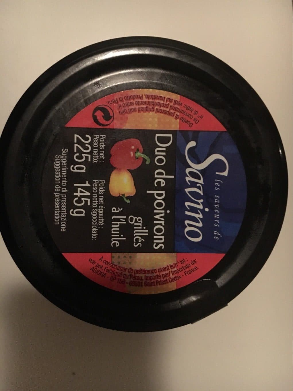 Les Saveurs De Savino Duo de poivrons grillés à l'huile packshot