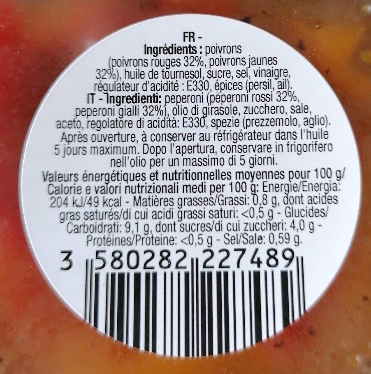 Les Saveurs De Savino Duo de poivrons grillés à l'huile packshot