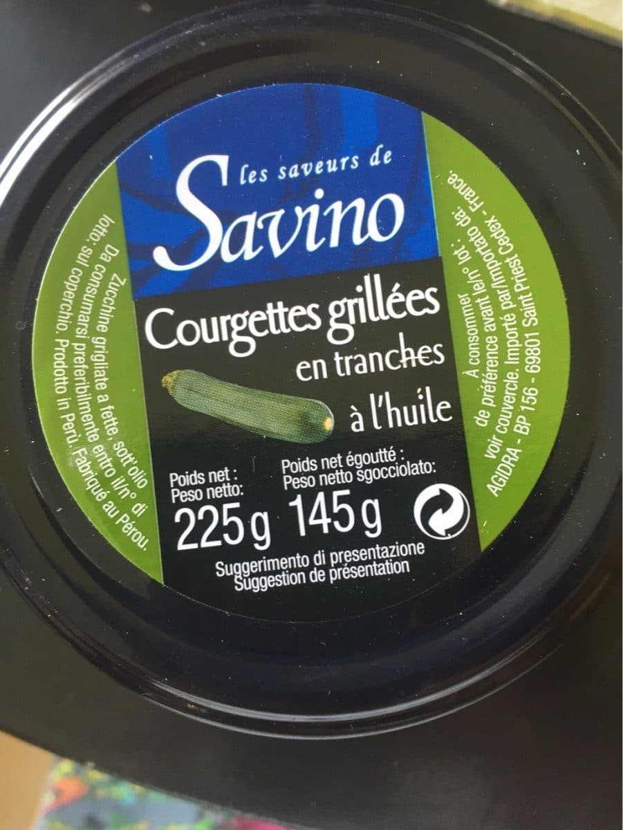 Savino Courgettes grillees packshot