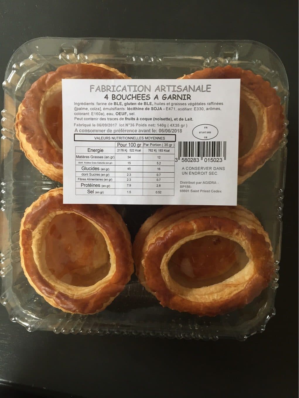 Agidra 4 bouchées à garnir packshot