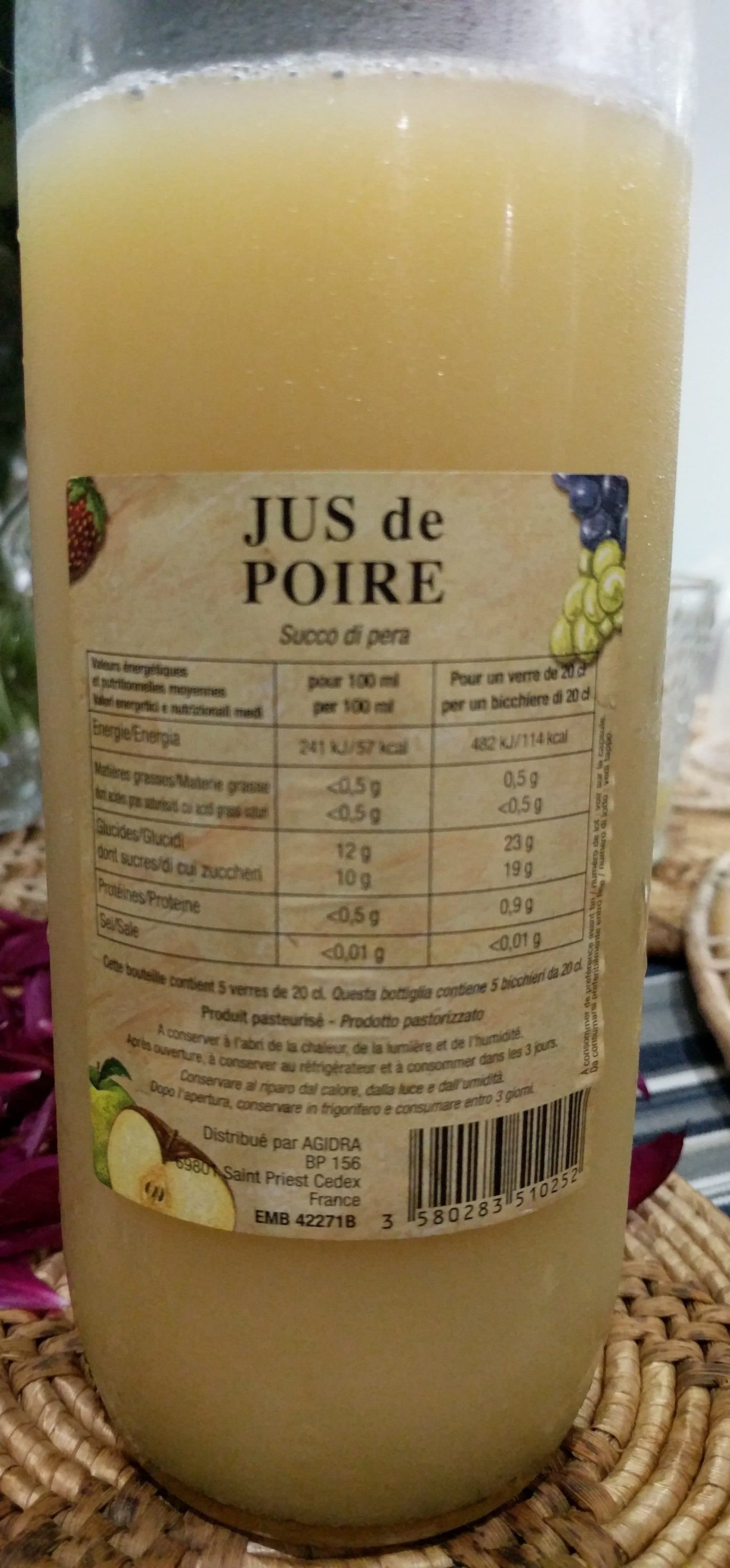 Grand frais Jus de Poire packshot