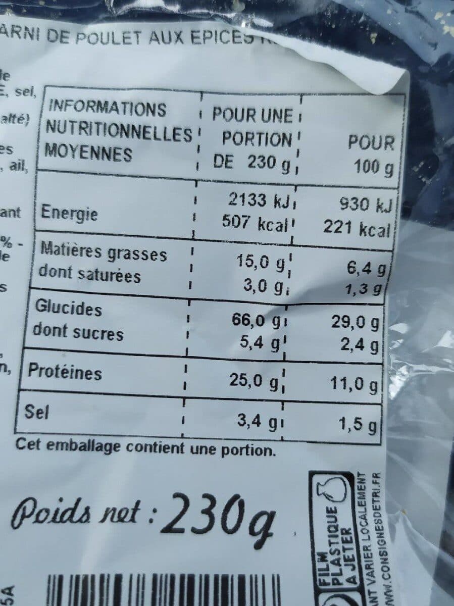Les ateliers gourmands Pavé poulet façon kebab packshot