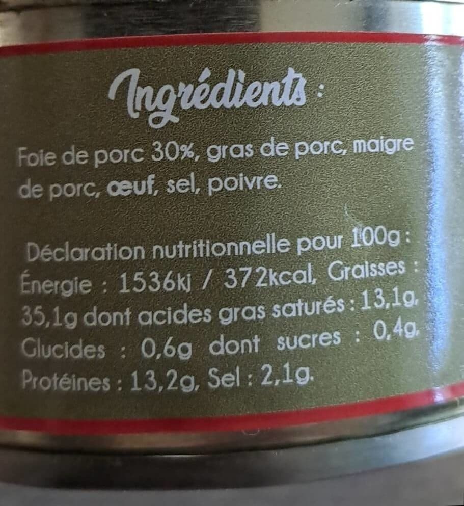 Open Food Facts Pâté de foie pur porc packshot