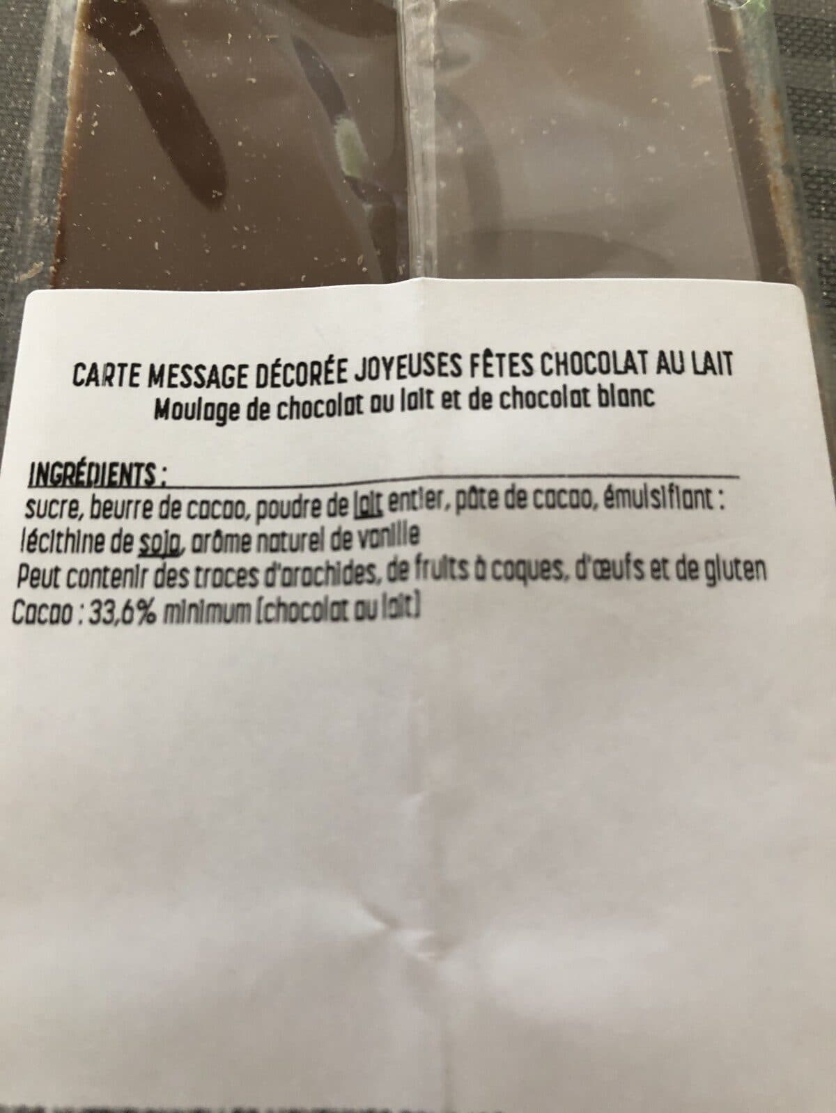 Open Food Facts Carte message décorée chocolat packshot