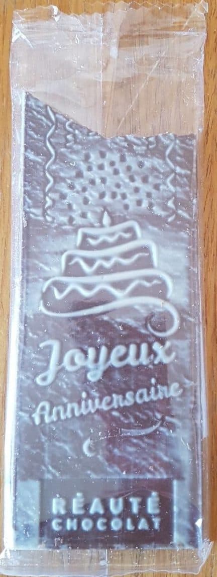 Réauté Carte Message Décorée Joyeux Anniversaire Chocolat au Lait packshot