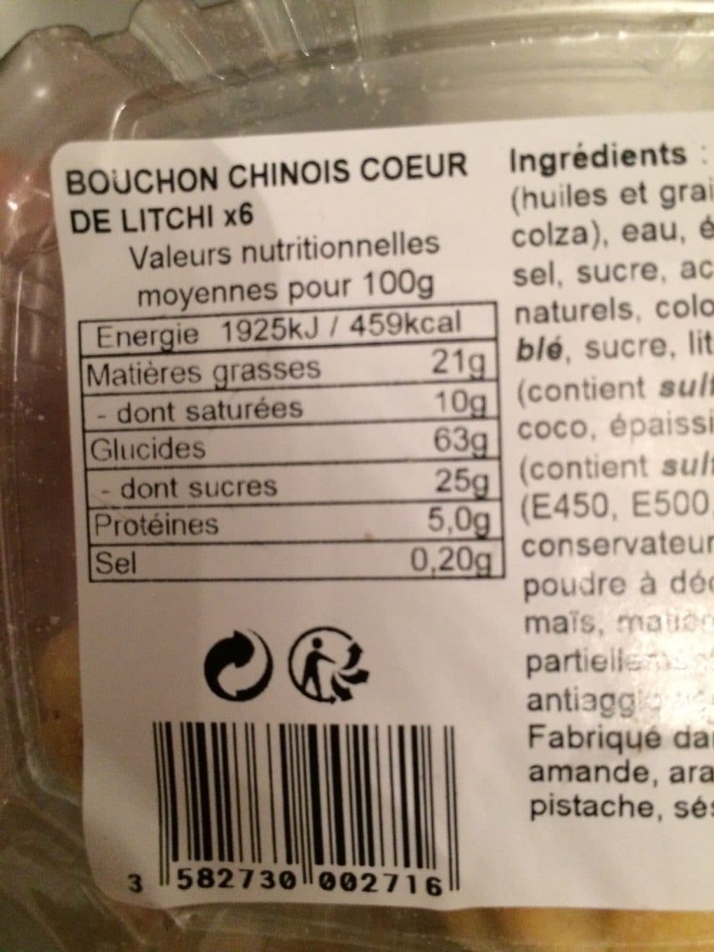 Les Delices De Ming Yue Bouchon chinois coeur de litchi packshot