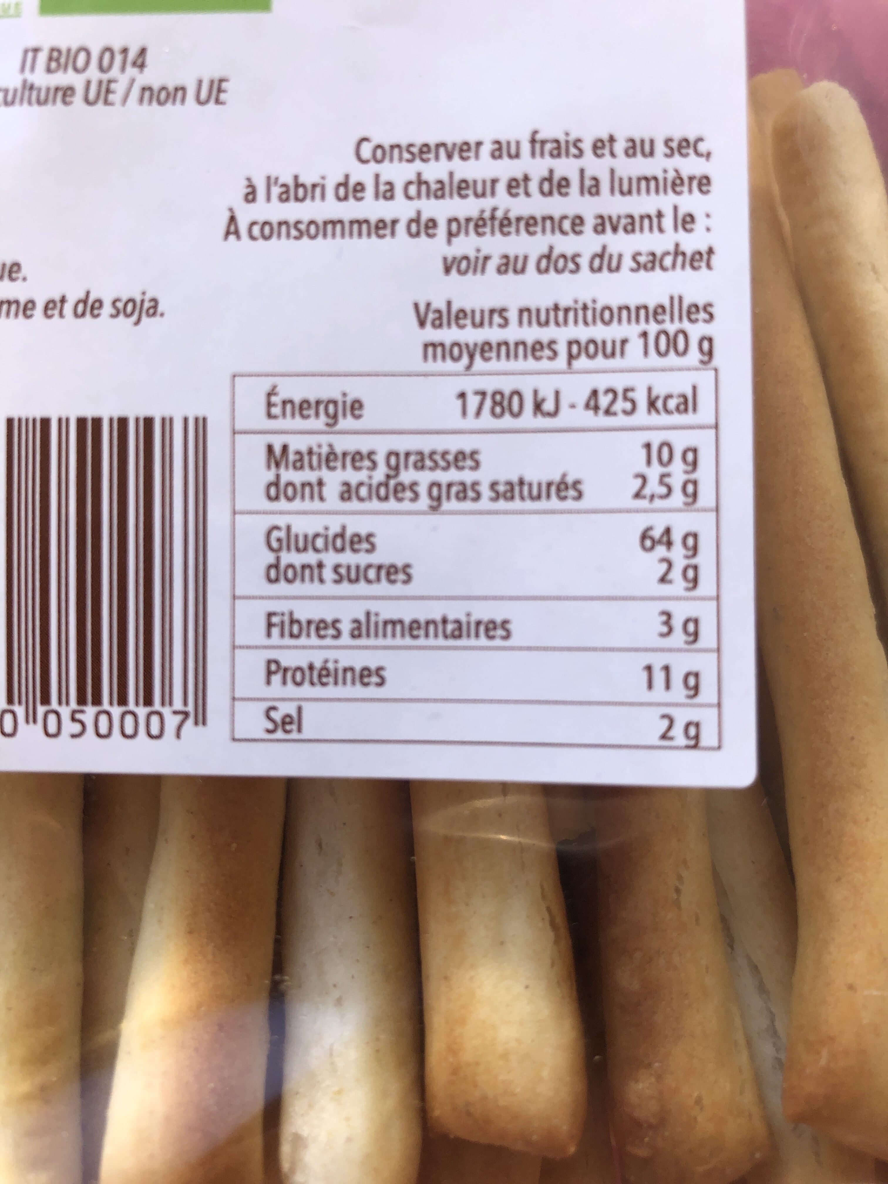 Open Food Facts Gressins Rubata packshot